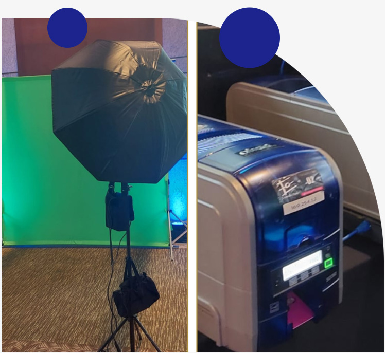 Crachás Corporativos de Colaboradores - produção na hora durante eventos - com foto e entrega durante o evento - Expressão Studio