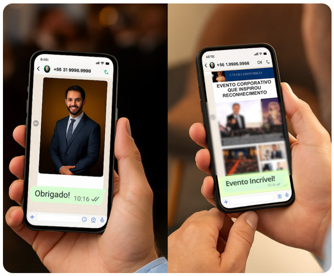 Plataforma ON-Connect – Ativações e atrações para eventos com Fotografia Profissional enviadas via WhatsApp – Expressão Studio